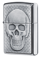  зажигалка ZIPPO Skull Design с покрытием Brushed Chrome